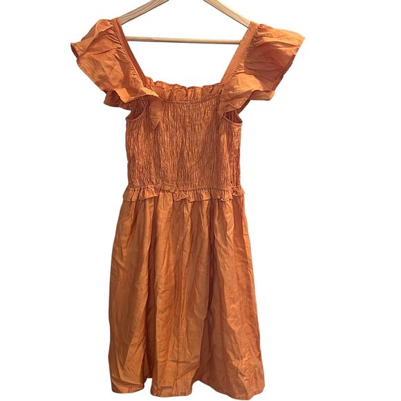 Moon River Dresses & Skirts - Moon River Smocked Flutter Sleeve Midi Sleeve‎ Dress Size S Peasant Milk Maid